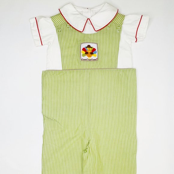 Zuccini, 3T, Thanksgiving smocked pant romper